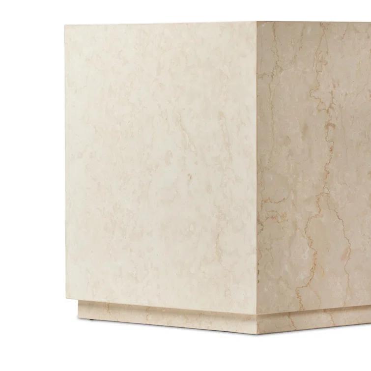 Alber Indoor / Outdoor Side Table - Cream Marble