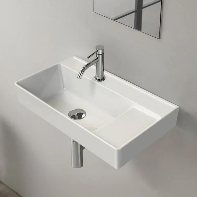 CeraStyle By Nameeks 15'' Ceramic Rectangular Bathroom Sink with Overflow