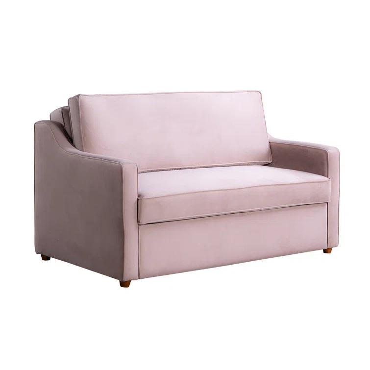 Serta Juliette 62.2'' Full Convertible Sofa w/ Velvet Upholstery