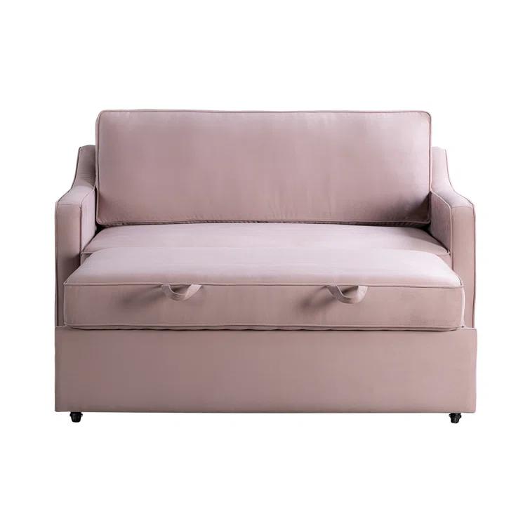 Serta Juliette 62.2'' Full Convertible Sofa w/ Velvet Upholstery