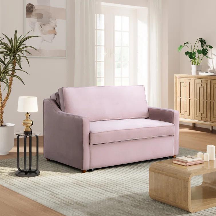 Serta Juliette 62.2'' Full Convertible Sofa w/ Velvet Upholstery