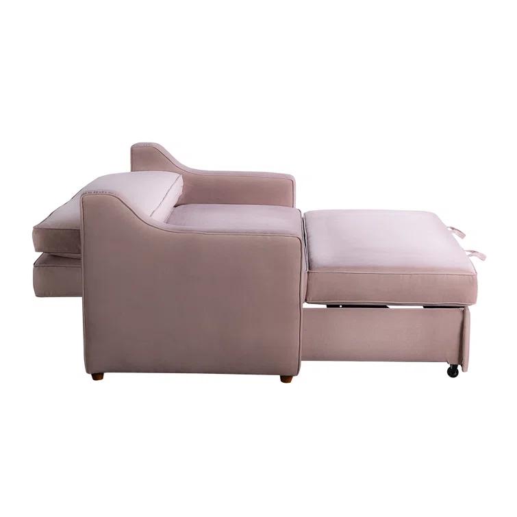 Serta Juliette 62.2'' Full Convertible Sofa w/ Velvet Upholstery