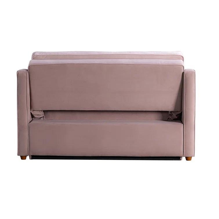 Serta Juliette 62.2'' Full Convertible Sofa w/ Velvet Upholstery