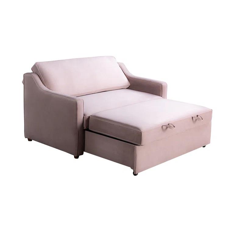 Serta Juliette 62.2'' Full Convertible Sofa w/ Velvet Upholstery