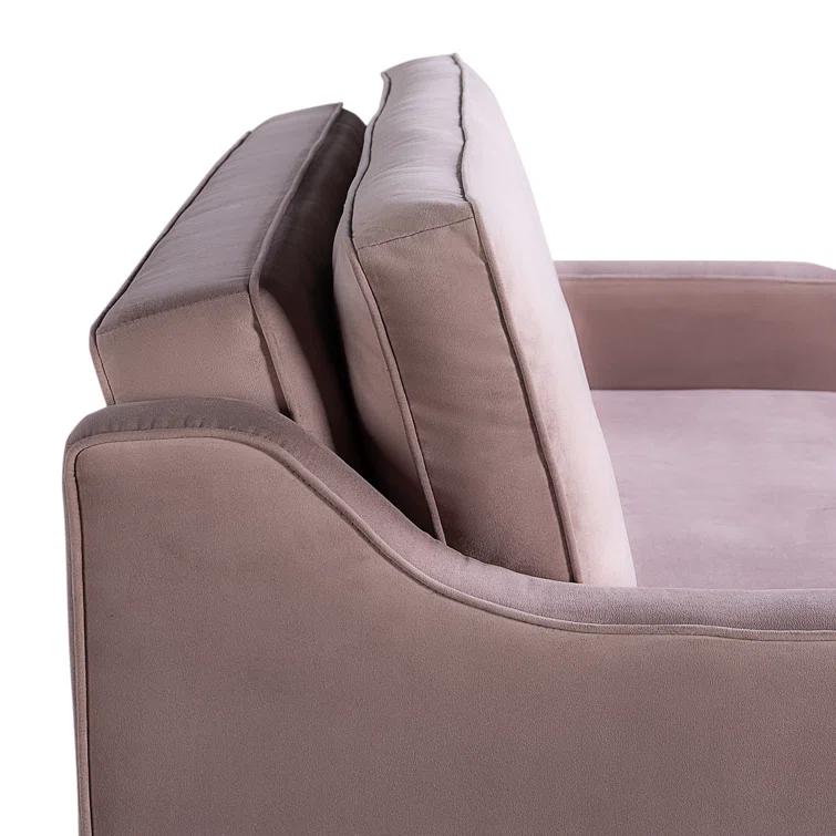 Serta Juliette 62.2'' Full Convertible Sofa w/ Velvet Upholstery