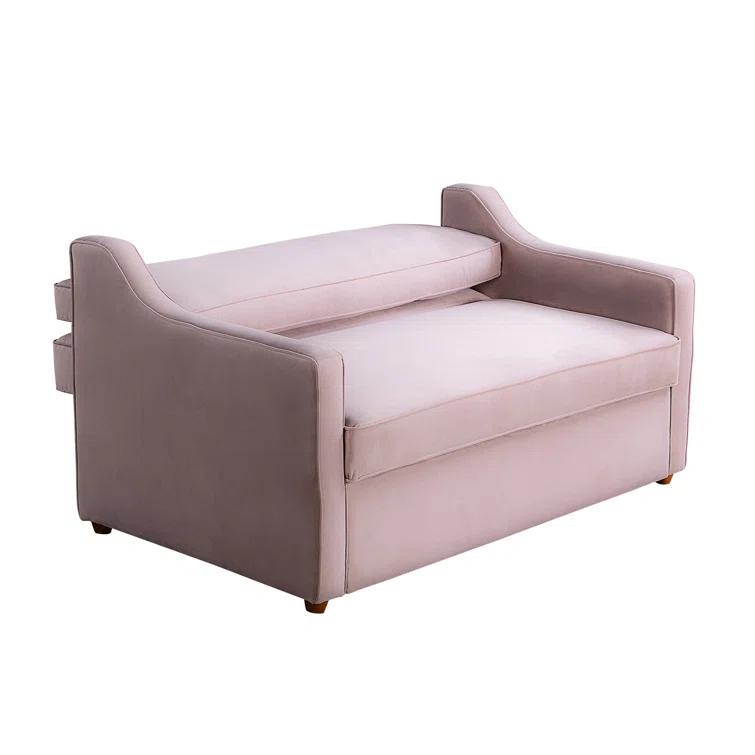 Serta Juliette 62.2'' Full Convertible Sofa w/ Velvet Upholstery