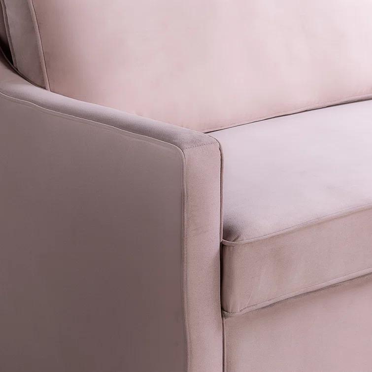 Serta Juliette 62.2'' Full Convertible Sofa w/ Velvet Upholstery