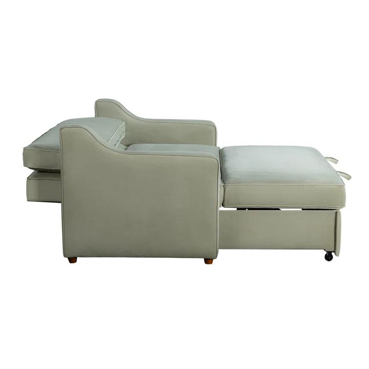 Serta Juliette 62.2'' Full Convertible Sofa w/ Velvet Upholstery