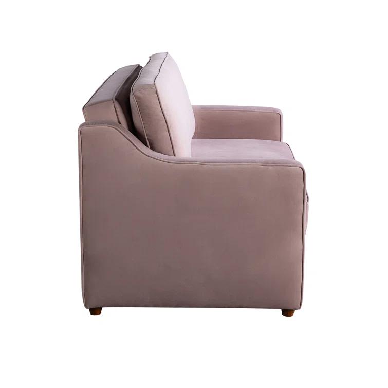 Serta Juliette 62.2'' Full Convertible Sofa w/ Velvet Upholstery