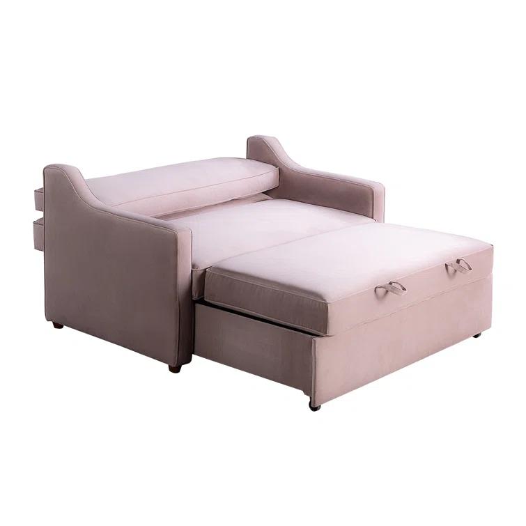 Serta Juliette 62.2'' Full Convertible Sofa w/ Velvet Upholstery