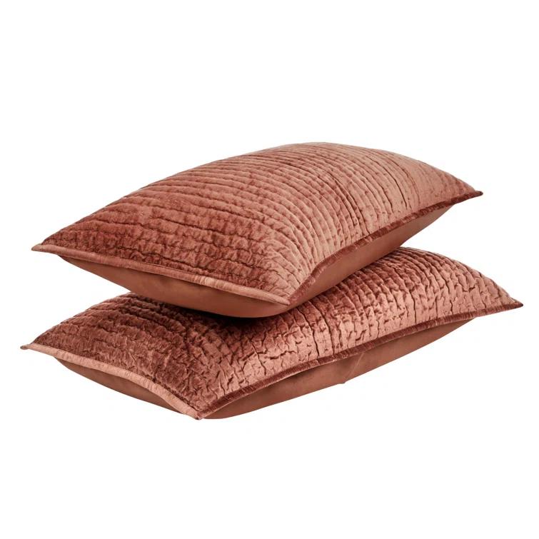 Terra Cotta Quilted Velvet King Sham