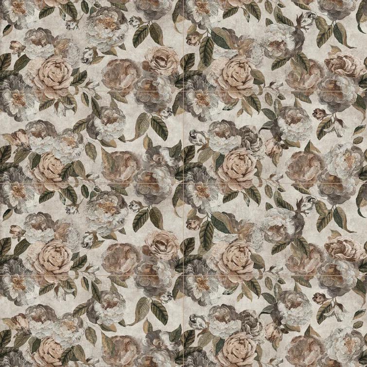 Merola Tile Parete Fiori 24" x 47" Porcelain Natural / Floral Wall & Floor Tile