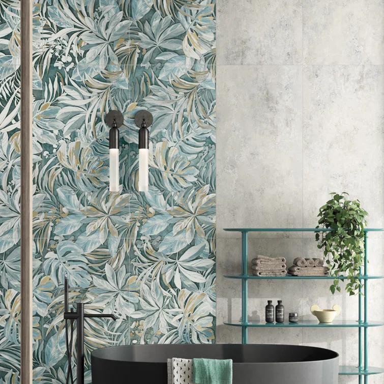 Parete Tropici 24" x 47" Porcelain Natural / Floral Wall & Floor Tile