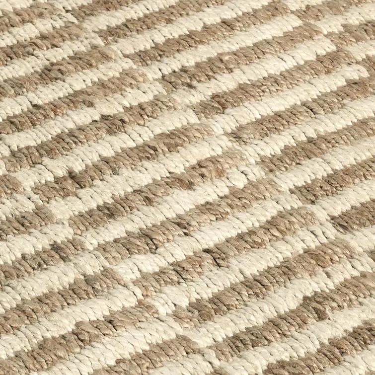 Handwoven Ivory and Natural Jute Rectangular 8' x 10' Area Rug