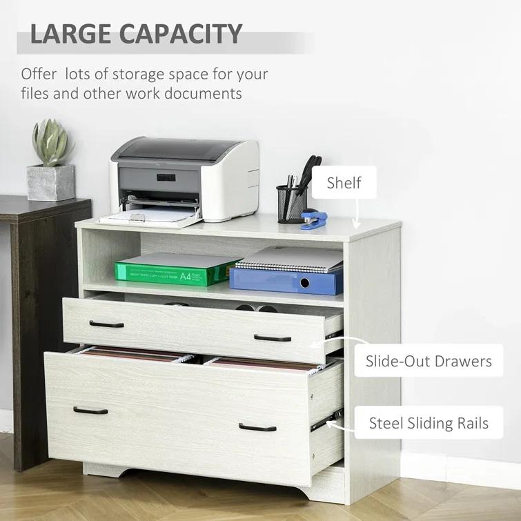 Vinsetto 33.5'' Wide 2 -Drawer File Cabinet