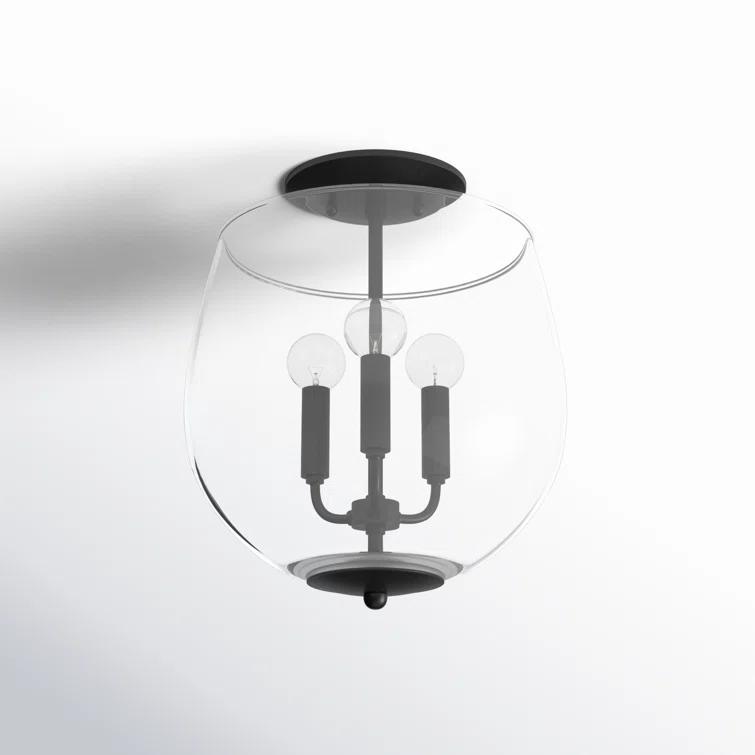 Mitzi Bobbi 3 - Light Semi-Flush Mount in  Old Bronze Clear Shade
