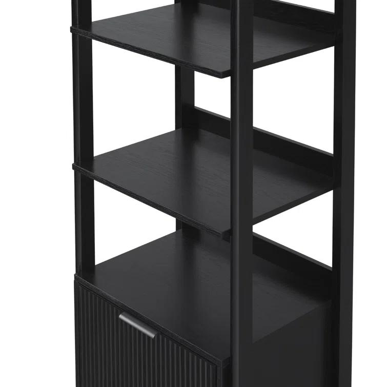 Transitional Narrow Bookshelf with Drawer on Bottom