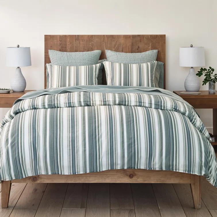 Coastal Organic Duvet Cover Shoreside Stripe