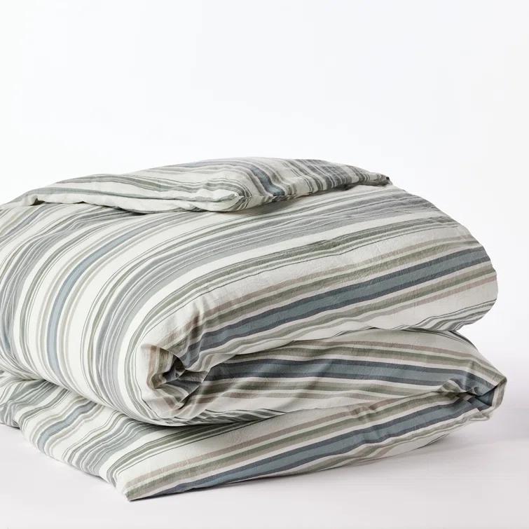Coastal Organic Duvet Cover Shoreside Stripe