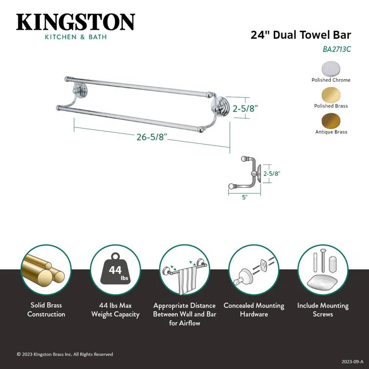 Kingston Brass BA2713AB Kingston Brass Milano 24-Inch Dual Towel Bar