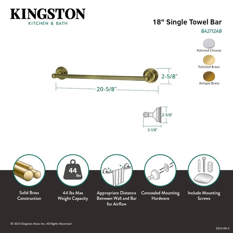 Kingston Brass Milano 18-Inch Towel Bar