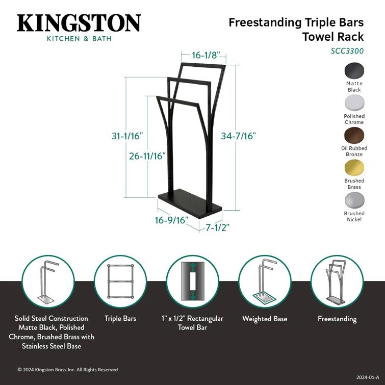 Kingston Brass Edenscape Freestanding Y-Style Towel Rack