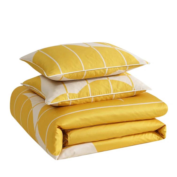 Vesi Unikko Cotton Yellow/Beige Duvet Cover Set