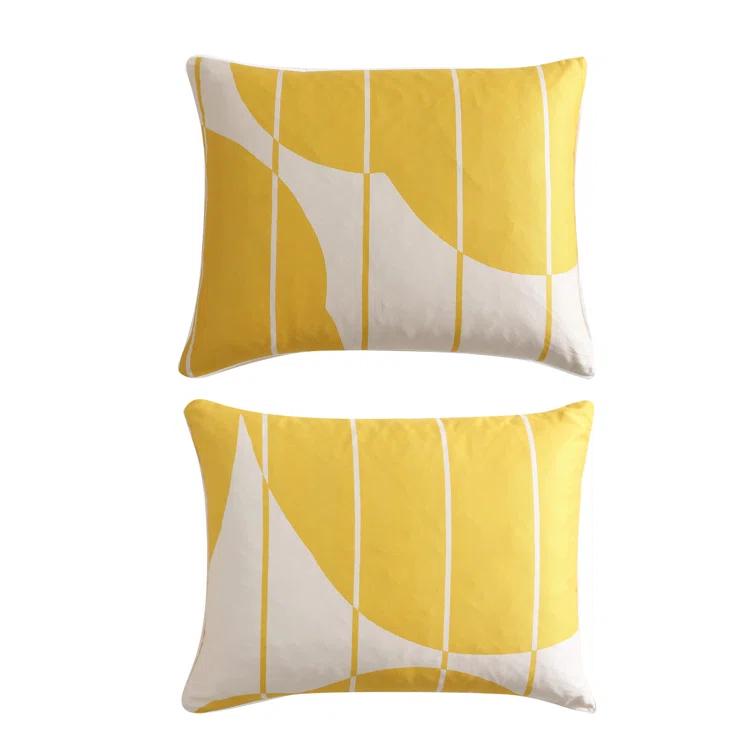 Vesi Unikko Cotton Yellow/Beige Duvet Cover Set