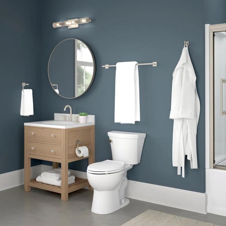 Franklin Brass Nash 4-Piece Bath Hardware Set 18" Towel Bar w/ Extender Toilet Paper Holder Towel Holder Towel Hook NASH64-BN