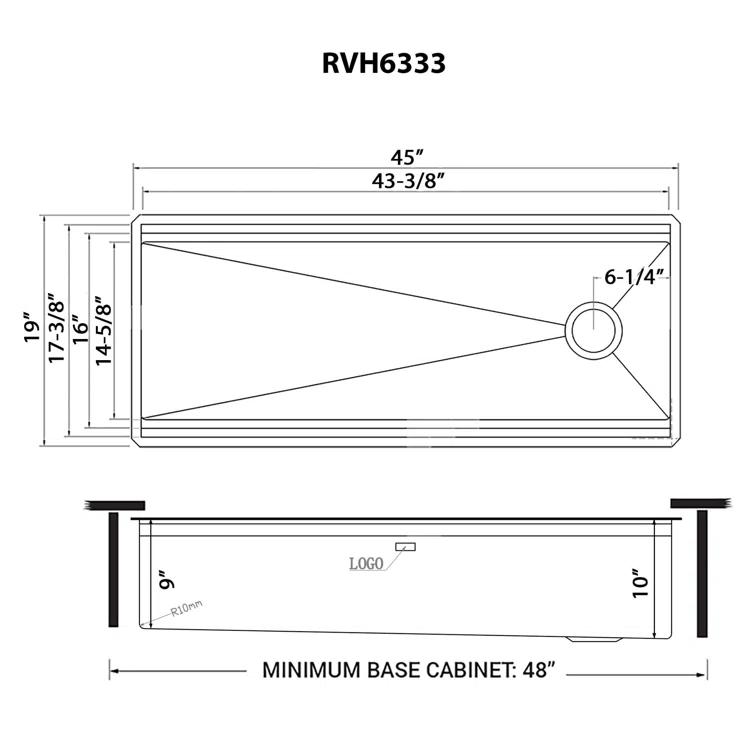 Ruvati 45-inch Stainless Steel Workstation Two-Tiered Ledge Undermount Kitchen Sink