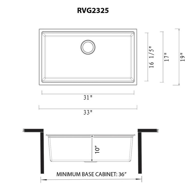Ruvati 33-inch epiRock Workstation Undermount Kitchen Sink