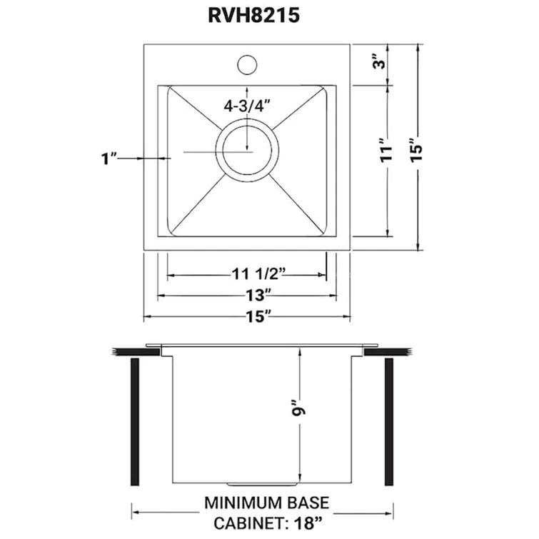 Ruvati Workstation Drop-in Topmount Bar Prep RV Sink 16 Gauge Stainless Steel