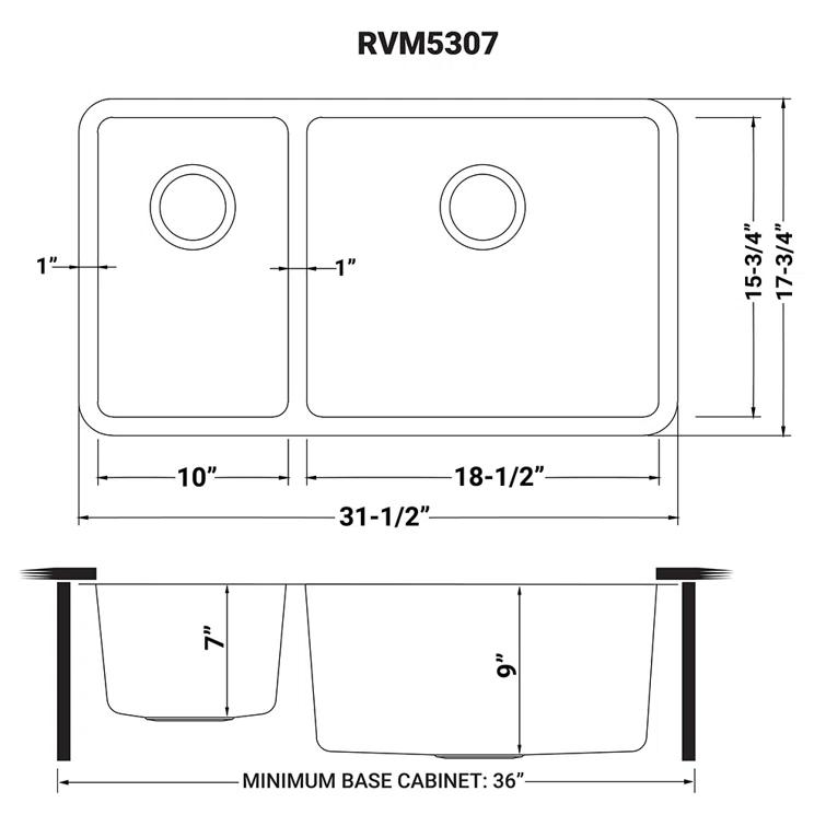 Ruvati 32-inch Undermount Kitchen Sink 16 Gauge Stainless Steel