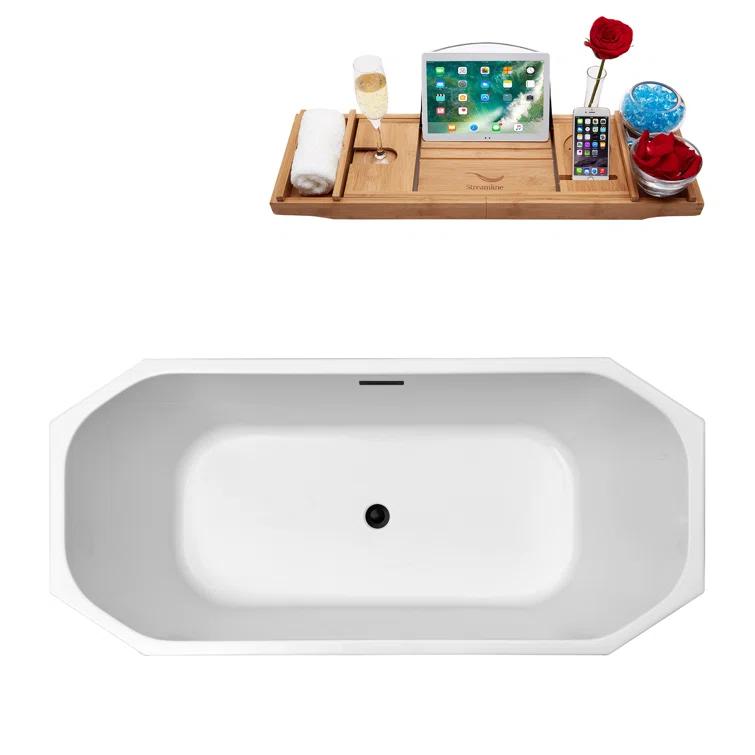 1501 mm x 719 mm Freestanding Roll Top Bathtub