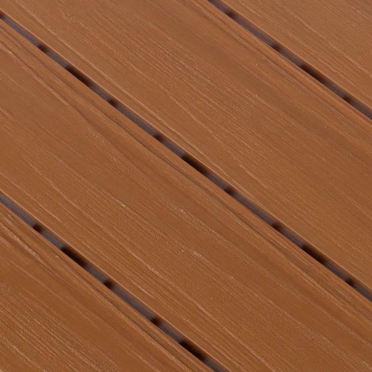 Deck Tiles - 6-Pack Wood Plastic Composite Interlocking Patio Tiles - 5.8SQFT Outdoor Flooring for Balcony, Porch, and Garage by Pure Garden
