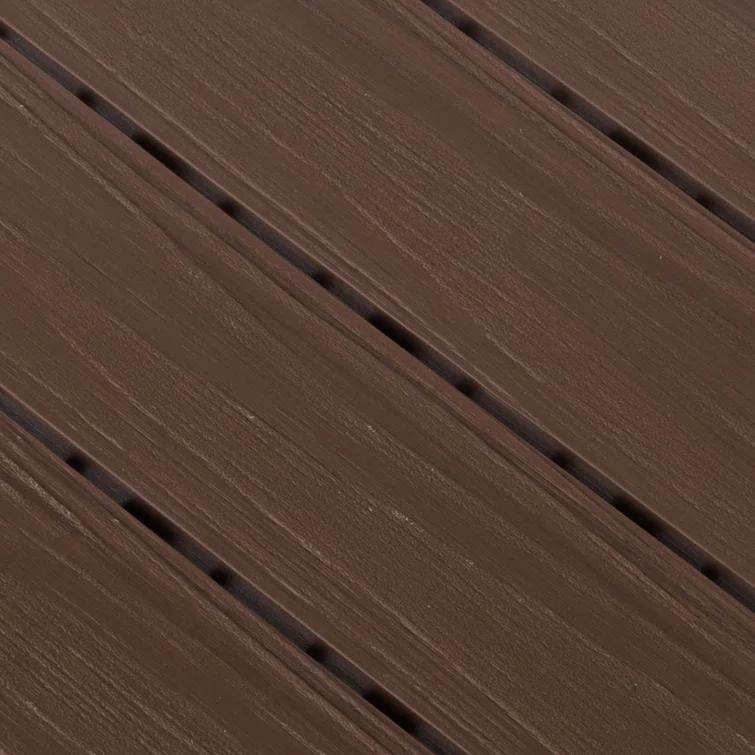 Deck Tiles - 6-Pack Wood Plastic Composite Interlocking Patio Tiles - 5.8SQFT Outdoor Flooring for Balcony, Porch, and Garage by Pure Garden