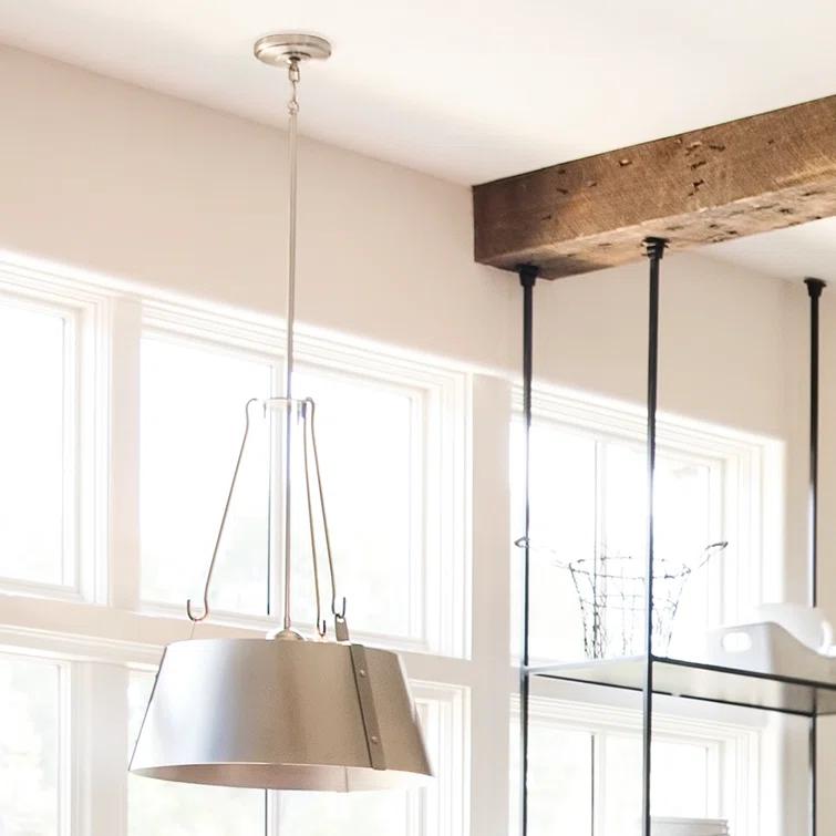 Cartwright 3-Light Drum Pendant with Bold Rivets