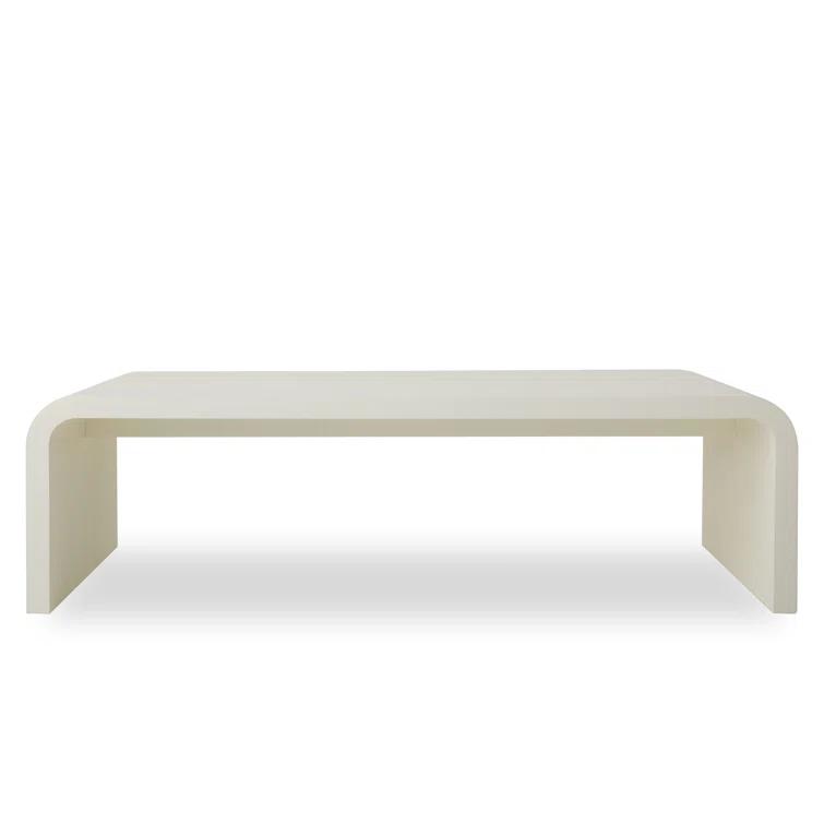 Modern Off-White Polished Rectangular Cocktail Table