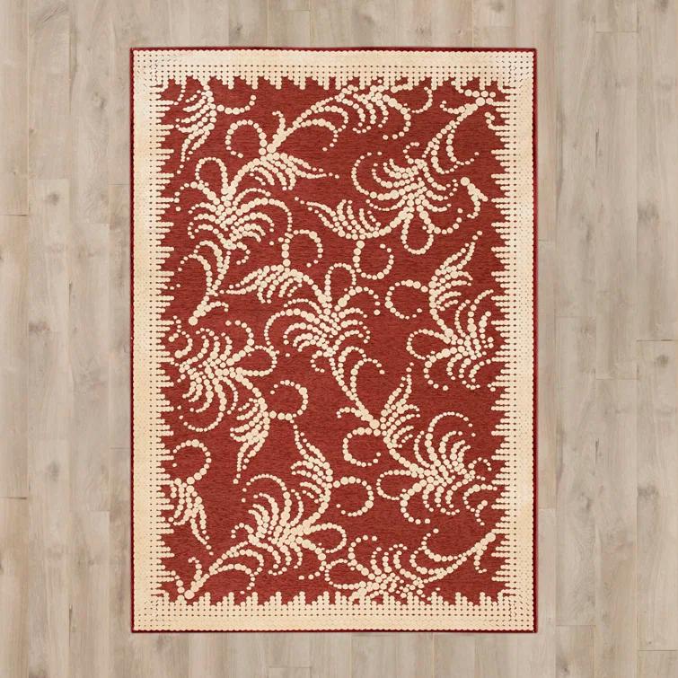 Fountain Swirl Martha Stewart Performance Floral Rug