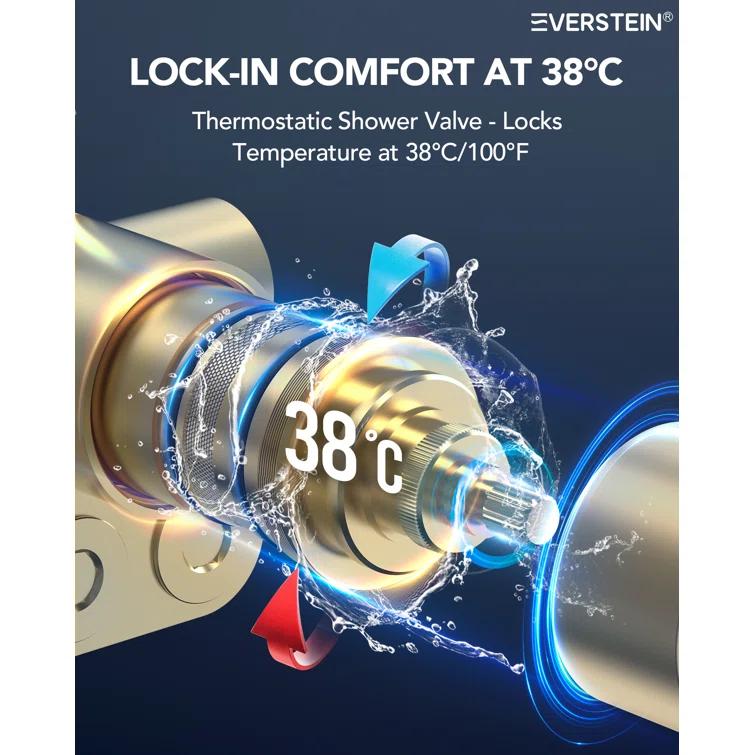 Music Thermostatic Shower System,Dual Showerheads with LED Mood Lighting