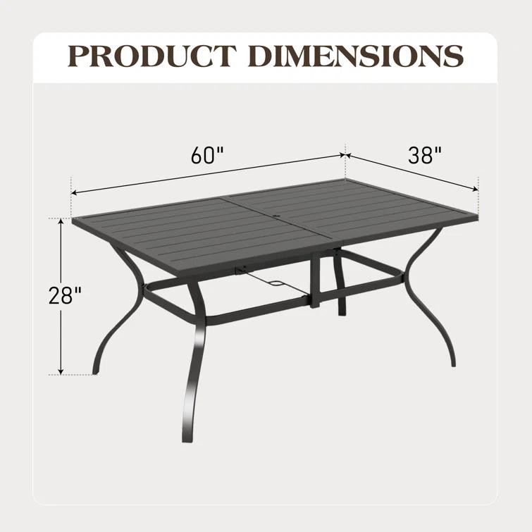 Argyri 6 - Person 60" Long Dining Set with Cushions