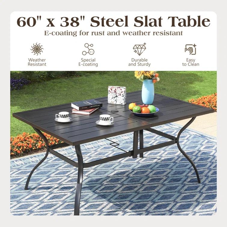 Argyri 6 - Person 60" Long Dining Set with Cushions
