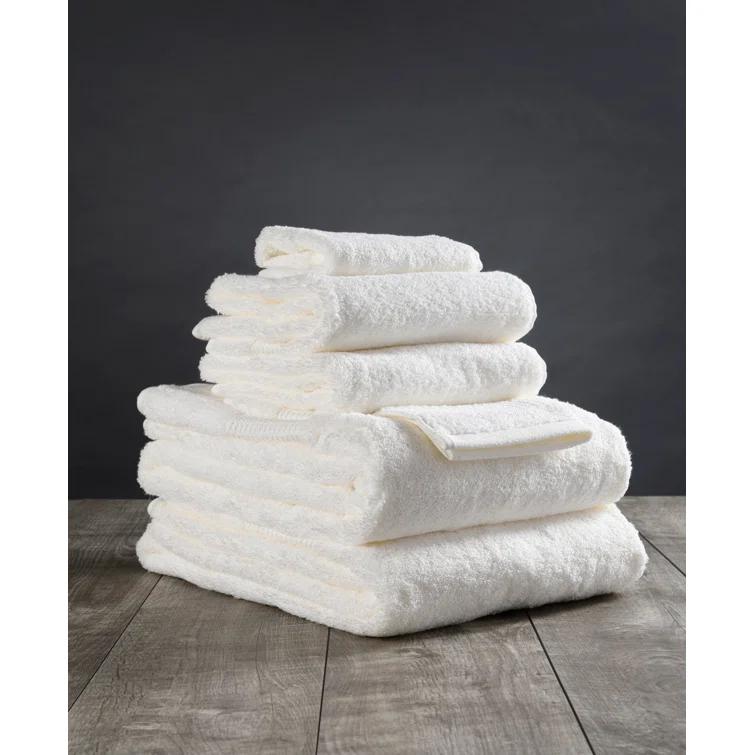 Delilah Home - 100% Organic Bath Towel Set - High Quality, Ultra-Soft, & Absorbent Turkish Organic Cotton Spa Towels - Eco-Friendly & Vegan (Two each 13x13, 16x30, 30x54) Pack of 6, Ivory Towels