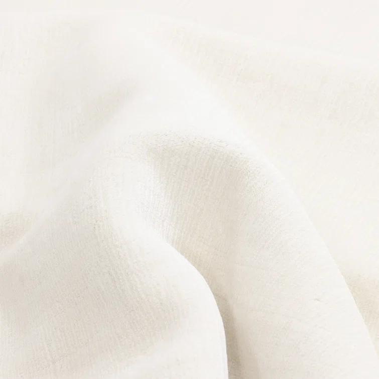 Elegant Handmade Ivory Stripe Wool & Viscose 10' x 14' Area Rug