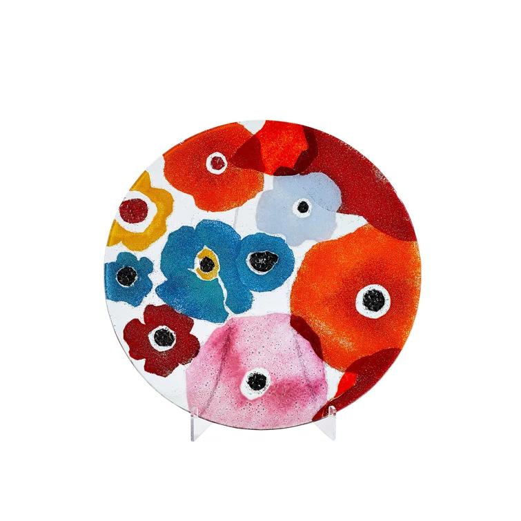 Global Views Fused Floral Glass Floral Charger