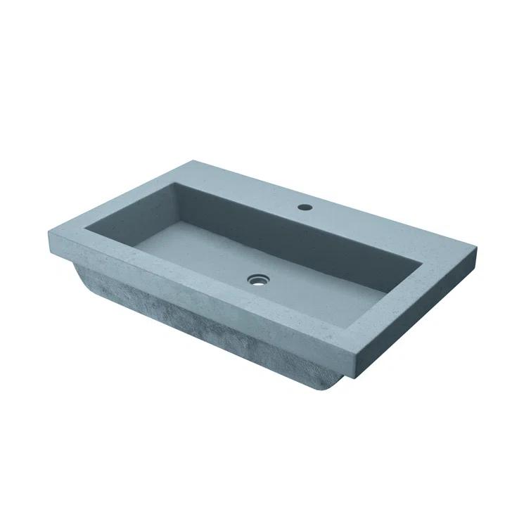 Trough Handmade Rectangular Drop-In Bathroom Sink