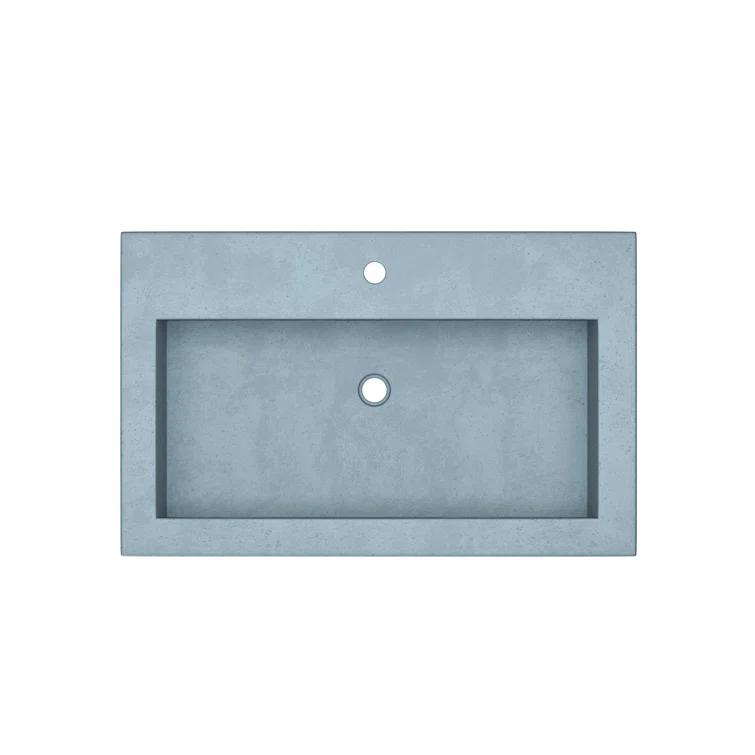 Trough Handmade Rectangular Drop-In Bathroom Sink