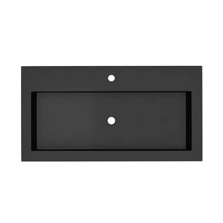 Native Stone Handcrafted Concrete 36" Trough Bathroom Sink