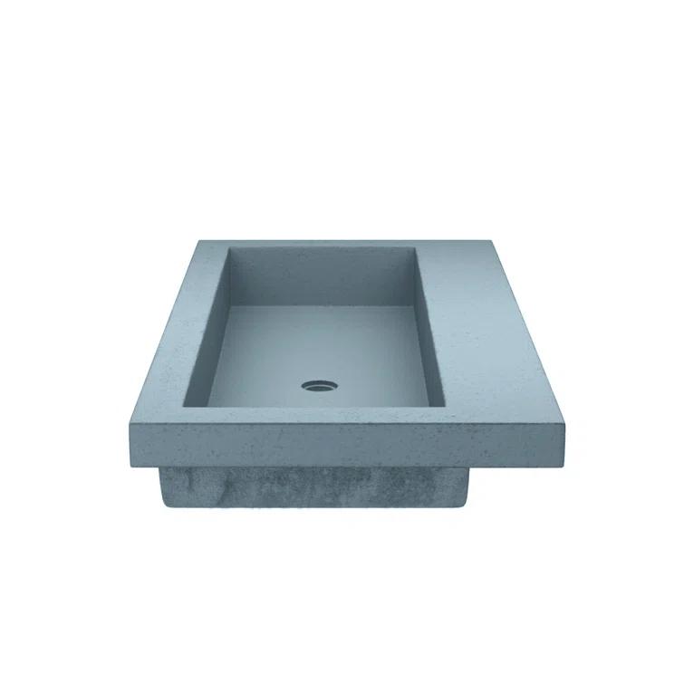 Native Stone Handcrafted Concrete 36" Trough Bathroom Sink