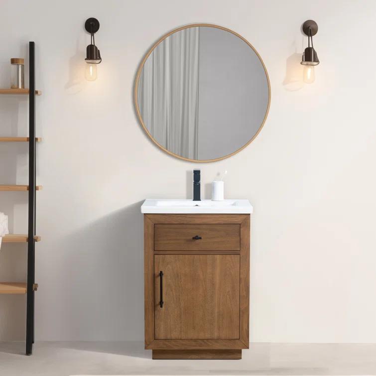 24'' Free Standing Single Bathroom Vanity with Ceramic Top